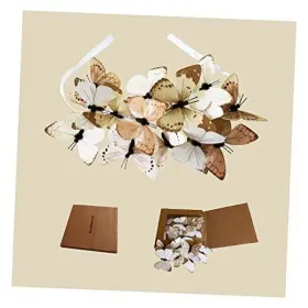 22bct01 Naudassods 2 Pack Curtain Tiebacks Diy 3d Butterfly Decorative Large White And Brown