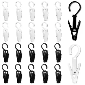 Neetue 658358890233 20 Pcs Strong Clips Plastic Swivel Laundry Hooks Super Hanger C