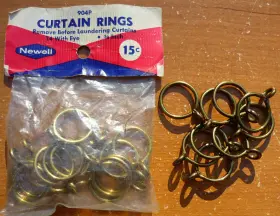 904p Newell 22 Vintage Brass Finish 5/8 Inch Round Eyelet Curtain Rings Drapery