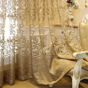 X-kr0232 Newwpkira 1 Panel European Sheer Curtain Grommet Top Luxury Window Screening Fo