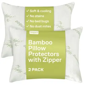 Niagara Sleep Solution 060545021132 Cloud-like Pillow Protectors With Zipper Standard Size - Breathable Cooling P