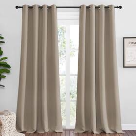 Nicetown 761578161233 Taupe Blackout Curtains 102 Inch Long 55 Wide 2 Pieces For Office Di