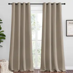Nicetown 761578161233 Taupe Blackout Curtains 102 Inch Long 55 Wide 2 Pieces For Office Di