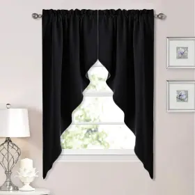 Ntblkswag27263c5 Nicetown Blackout Window Treatment Pole Pocket Kitchen Tier Curtains- Tailore
