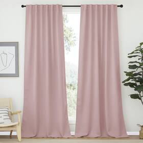 Nicetown Nthqrpblksld-5263b Bedroom Blackout Curtain Panels - Blush Pink Color 52 X 120 Inch