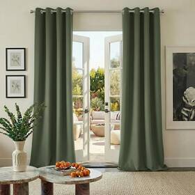 Nicetown Ntuscgm170sd25284c17 Sage Green Velvet Curtains 84 Inches Long 2 Panels Set For Kitchen