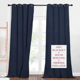 Ntusgmblk3lsa2-52x90c26 Nicetown Sound Reduction Long Curtains For Sliding Glass Door 3 Layers Therm