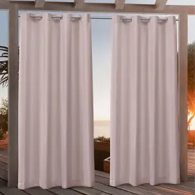 Nicole Miller 064247003804 Canvas Outdoor Curtain Panel Pair Blush