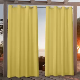 Nicole Miller 064247003927 Canvas Outdoor Curtain Panel Pair Butter