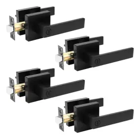 B0cfzyhf5m Nizado 4-pack Square Privacy Lever Door Knobs Lock Black Keyless Handles For