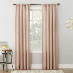 No. 918 029927510782 Amalfi Linen Blend Textured Semi-sheer Rod Pocket Curtain Panel 54 Inch
