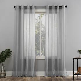 No. 918 029927587876 No. Emily Sheer Voile Grommet Curtain Panel 59 Inch X 108 Silver Gray