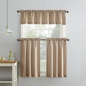 10107 No. 918 Martine Microfiber Semi-sheer Rod Pocket Kitchen Curtain Valance And