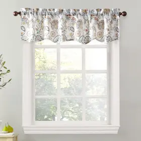 10141 No. 918 Signy Jacobean Pattern Semi-sheer Rod Pocket Kitchen Curtain Valance