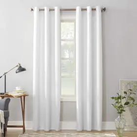 37355 No. 918 Montego Casual Textured Semi-sheer Grommet Curtain Panel 1 White