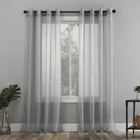56302 No. 918 Emily Sheer Voile Grommet Curtain Panel 59 Inch X 84 Silver Gray
