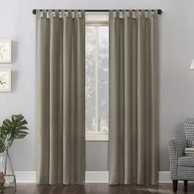 56660 No. 918 Trevor Heathered Texture Semi-sheer Tab Top Curtain Single Panel 40 Inch