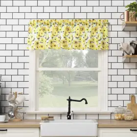 58143 No. 918 Sunbeam Sunflower Print Semi-sheer Rod Pocket Kitchen Curtain Valance