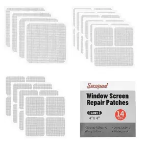 Nobrand 778867328598 14 Sheets Window Screen Patches Repair Kit Gray