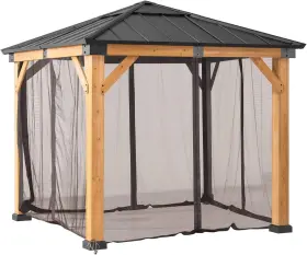 A102007003 Nobrand Universal Replacement Mosquito Netting For 9 Ft. Wood Gazebo Khaki