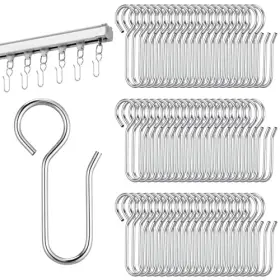 C1h2cbtb Nogeqi 60 Pcs S Shaped Curtain Track Hooks Metal Drapery Small Pins