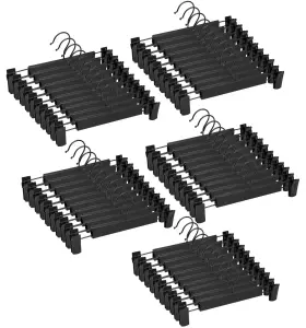 Northern Brothers 860012776184 Pants Hangers 50pack Skirt With Clips Black Pant H