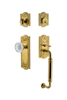755812 Nostalgic Warehouse Plate C Grip Entry Set Crystal Meadows Knob Backs