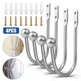Nsioutlet 601549179341 4x Curtain Holdback Curtains Holder Wall Mounted Drapery Tiebacks For Home Decor