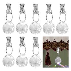 Nufiwra Rx-117-us Crystal Glass Tablecloth Weights Decorative Clear Curtain With Stainl