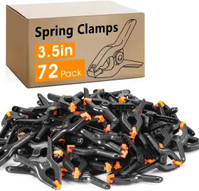 Nuitpy Clamps 72 Pack 3.5 Inch Plastic Spring Black Heavy Duty Clips Backdrop