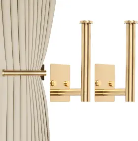 Ocioli 711181814163 2 Pack No Drill Curtain Holdbacks - Self-adhesive/screw-in Metal