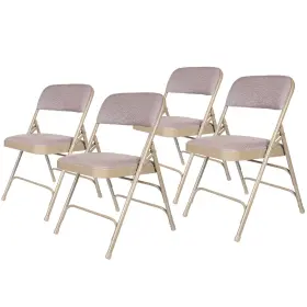 Oef2301 Oef Furnishings Premium Fabric Upholstered Steel Folding Chairs 4 Pack Beige