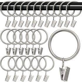 Ofone 719559195661 Curtain Rings With Clips 24 Pack Metal Clip Hooks For Hanging
