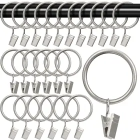 Ofone 719559195661 Curtain Rings With Clips 24 Pack Metal Clip Hooks For Hanging