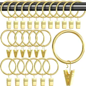Gold-01 Ofone Curtain Rings With Clips 24 Pack Metal Clip Hooks For Hanging