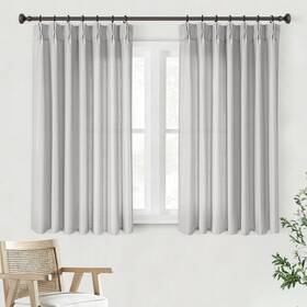 Olepangi 320fmhzs-gy4045 Grey Pinch Pleated Linen Curtains 45 Inch Length 2 Panels For Living Room Bed