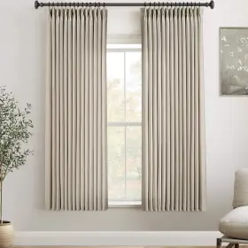 320fmhzs-ym4063 Olepangi Linen Pinch Pleated Curtains 63 Inch Length 2 Panels For Living Room Bedroom