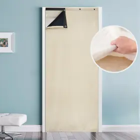 C24003 Oligreenice Thermal Insulated Door Curtain Winter Eyelet Doorway Cover Panel Windproof Wa