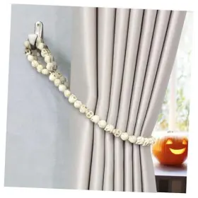 0325wqholclk1 Olizee 2pcs Skull Curtain Tie Backs With Hooks Natural Stone Tiebacks