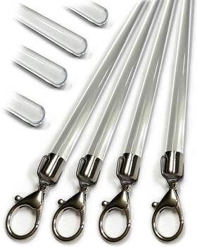 Ooowow Sraw046 46 Inch 4 Pack Steel Cap Acrylic Curtain Pull Wand - 2 Inches Clear