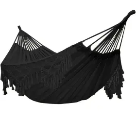 Wtyyuanyi12bk-1 Orange Nei Xmyyuanyi Yfug Go Double Sized Boho Macrame Black Hammock With Elegant Tassels And Fish