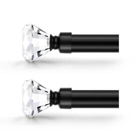 Orger Cr02-px2-sf6-cbk 1 Inch Diamond Curtain Rod 2 Pack Telescoping 30-80 Black