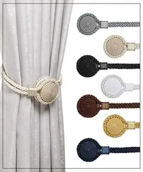 Design03 Orxfuly Ck-041 Magnetic Curtain Tiebacks - Modern Unique Upgraded 2 Beige Dark