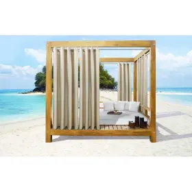 Outdoor Decor 069556577497 Seascapes Indoor/outdoor Grommet Curtain Panel - Pair Linen 50 Inch X 96