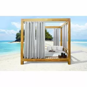 Outdoor Decor 069556577664 Seascapes Stripe Indoor/outdoor Grommet Curtain Panel - Pair Alloy Grey 50 Inch X 84