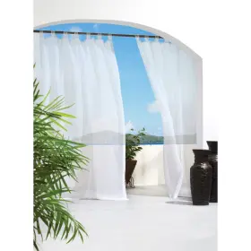 Outdoor Decor 069556779464 Escape Indoor/outdoor Hook And Loop Tab Curtain Voile - Pair White 54 X 84