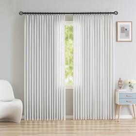 Oyring Oy-gc-2-100w96 Extra Wide Pinch Pleated Drapes Curtains Faux Linen Light Filtering Window C