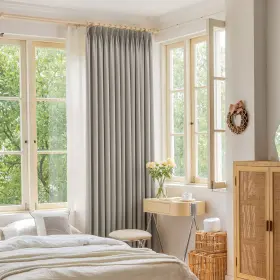Oypp-g10-84y84 Oyring Extra Wide Pinch Pleated Curtains With Tieback Thermal Insulated 85% Blackou