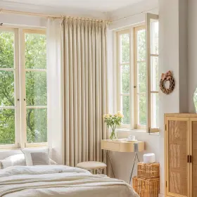 Oypp-g20181-72y84 Oyring Room Darkening Pinch Pleat Curtain With Tieback For Living Thermal Insu