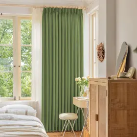 Oypp-g42-52y108 Oyring Sage Green Blackout Soundproof Pinch Pleat Curtain 108 Inches Long Pleated D